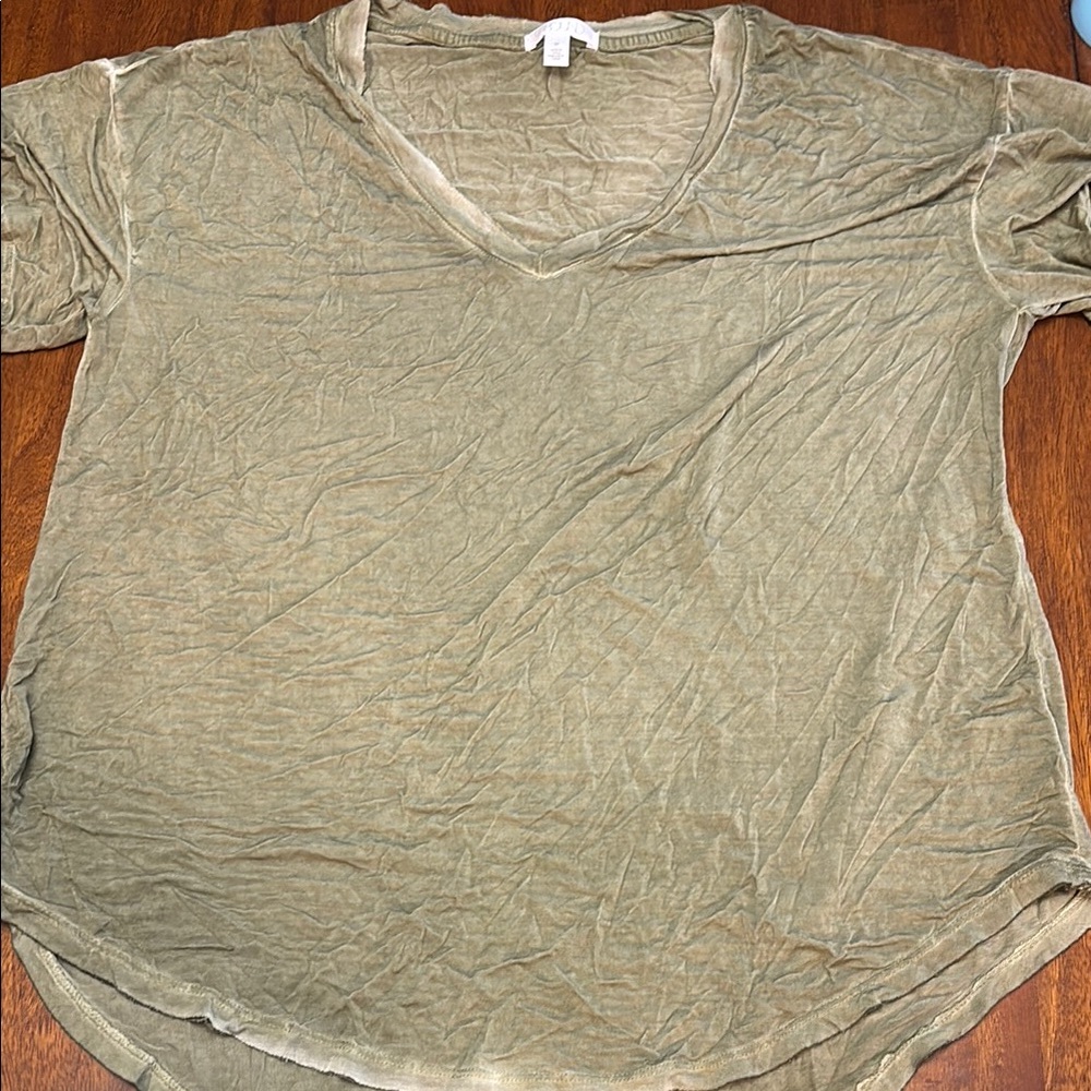 Nordstrom Olive Relaxed Short Sleeve Tee